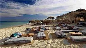 Mahmya Island beach seating beside the Red Sea