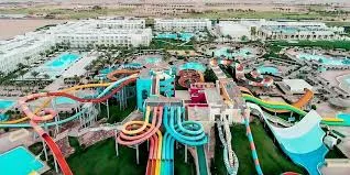 Aerial view of the slides at Jaz Aquaviva Makadi Water World