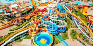 Colourful water slides and pools at Jaz Aquaviva Makadi