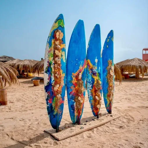 Colorful beach boards at Paradise Island