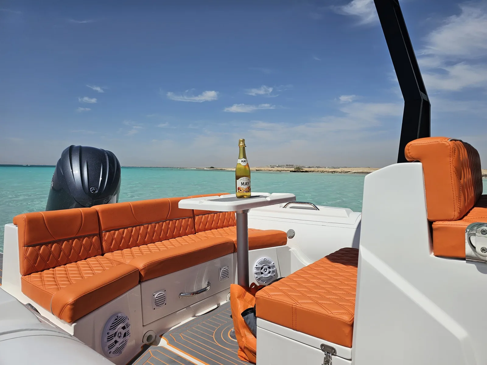 Open deck on the private speed boat