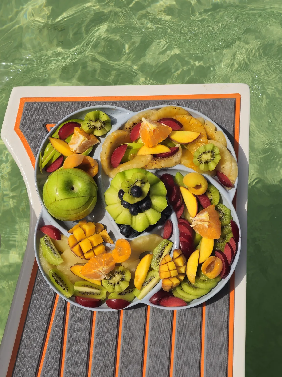 Fresh fruit prepared for the private speed boat trip