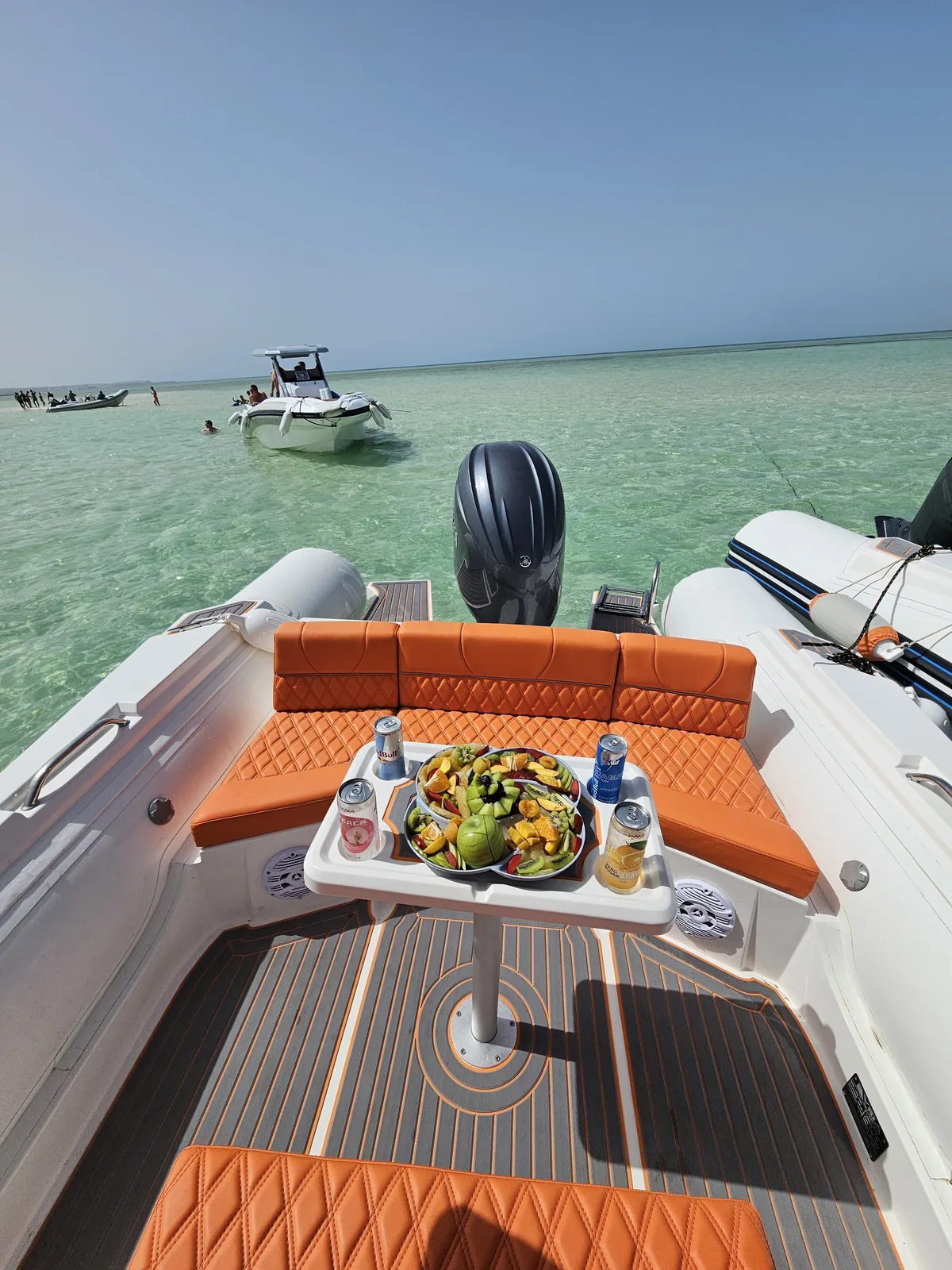 Private speed boat seating area