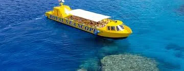Royal Seascope semi-submarine above a Red Sea coral reef