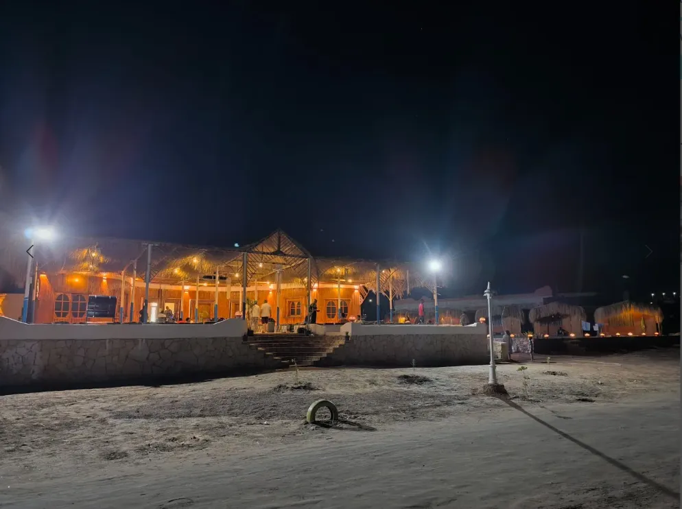 Nuweiba Sinai camp and mountains after dark