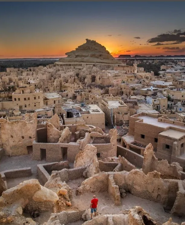 Shali Fortress and Siwa town at sunset