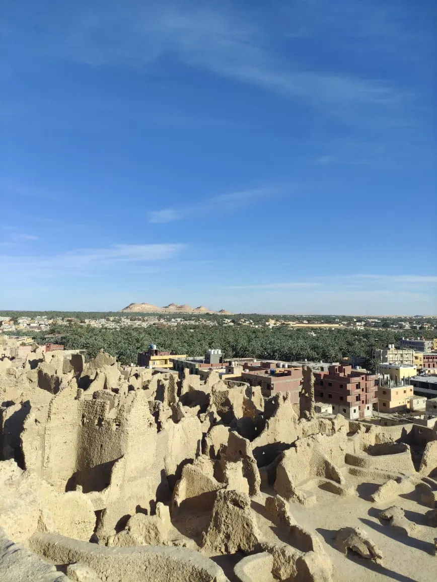 Panoramic view across the ruins of Siwa